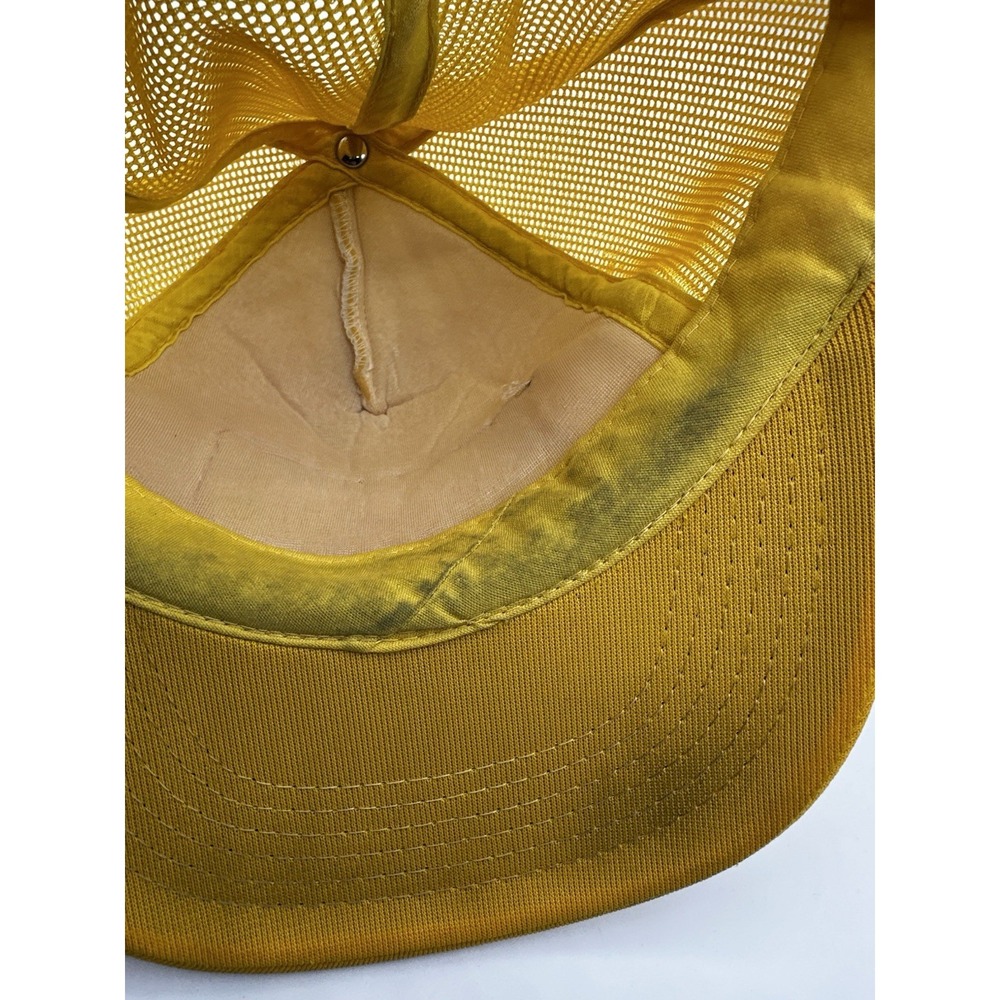 VTG ZEBCO Mesh Trucker Hat Yellow White Snapback Fishing Cap - Picture 10 of 10